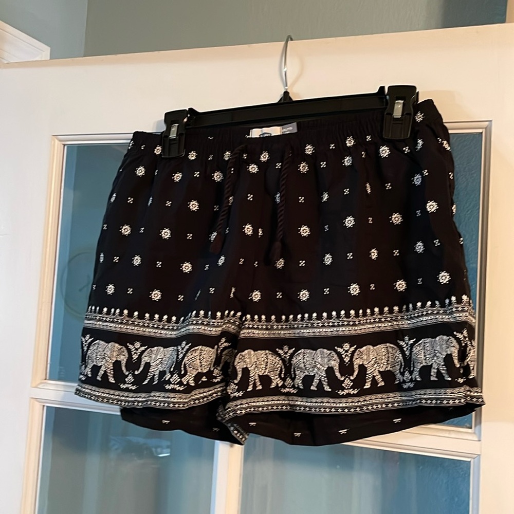 Girls black rayon shorts - size 16